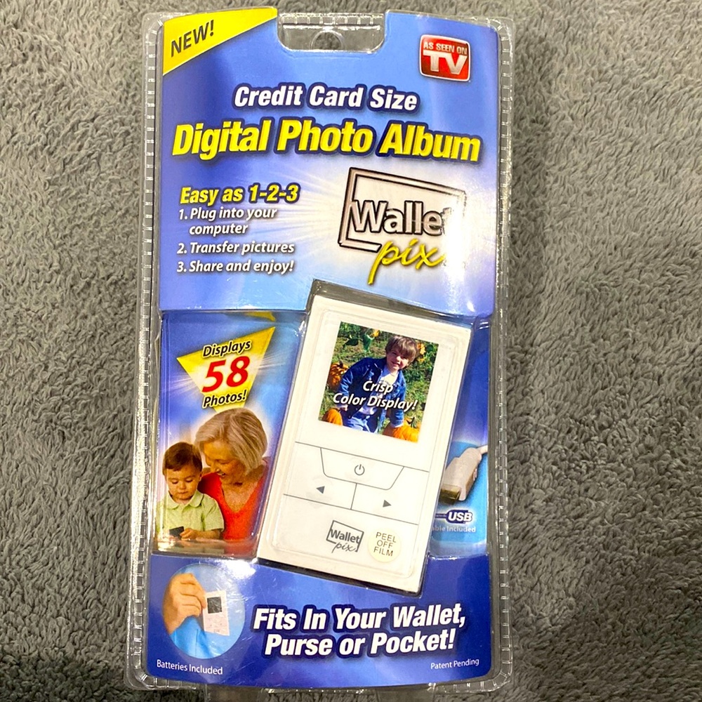 NWT Wallet Pix Digital Photo Album Credit Card Size Wallet Plus As Seen On TV